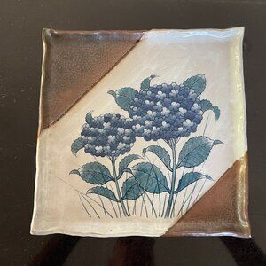 Vintage Japanese Stoneware Gray & Brown Sushi Sashimi Large Platter